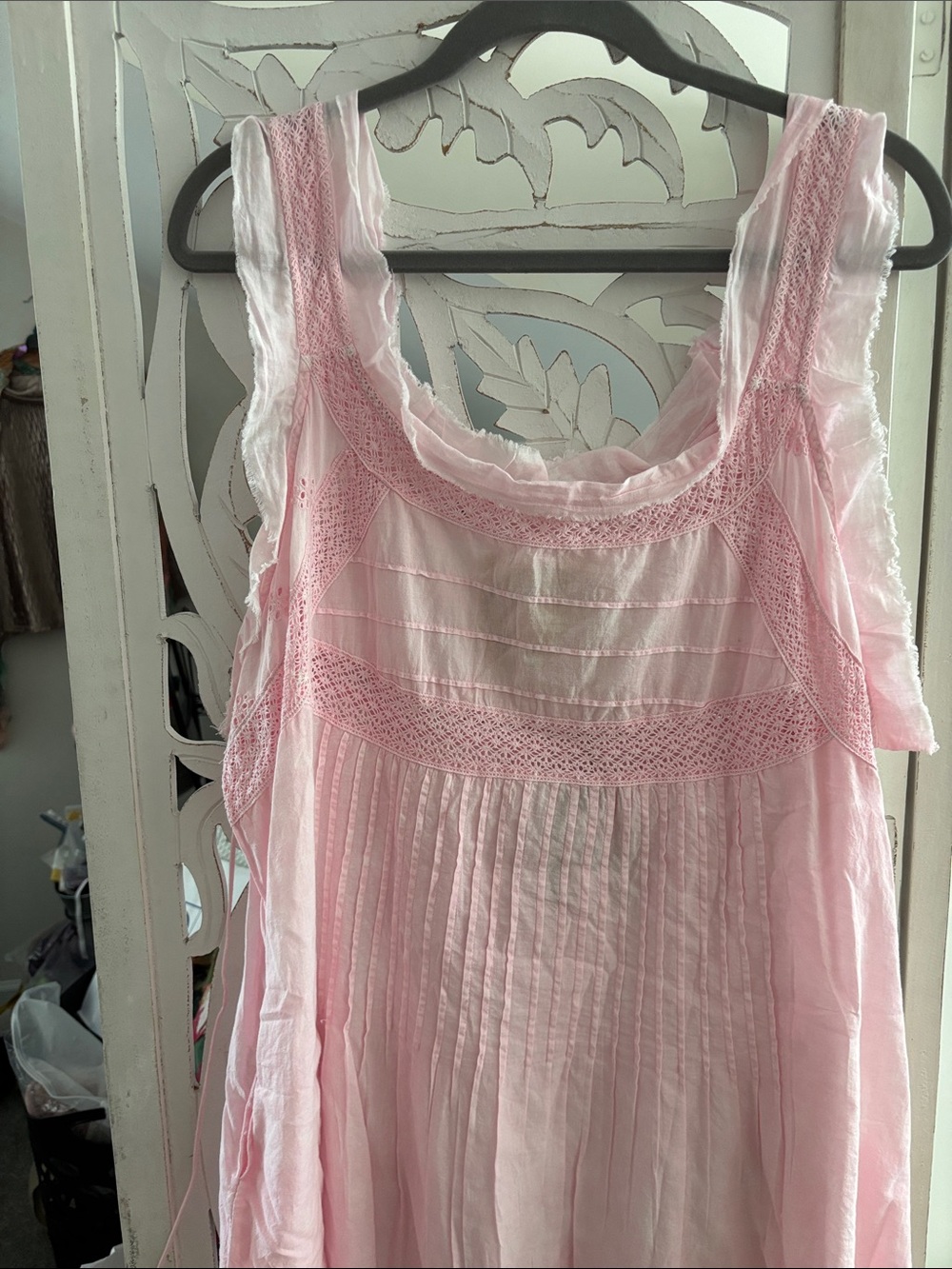 Light Pink Sleeveless Cotton Tunic Top - Picture 2 of 7